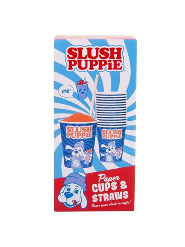 Fizz Creations Slush Puppie Paper Cups (x 20) &amp; Straws