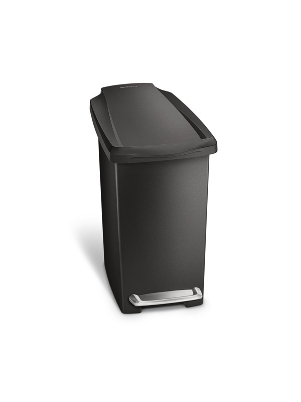 Simplehuman 10L smal pedalhink, svart plast