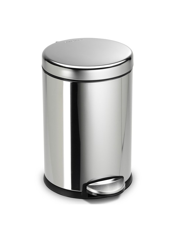 Simplehuman 4,5L rund pedalhink, polerat stål