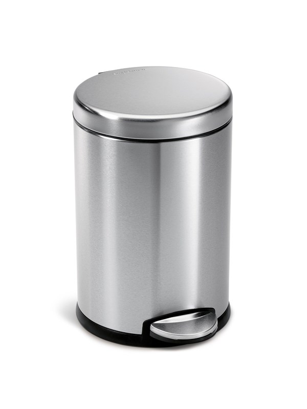 Simplehuman 4,5L rund pedalhink, borstat stål
