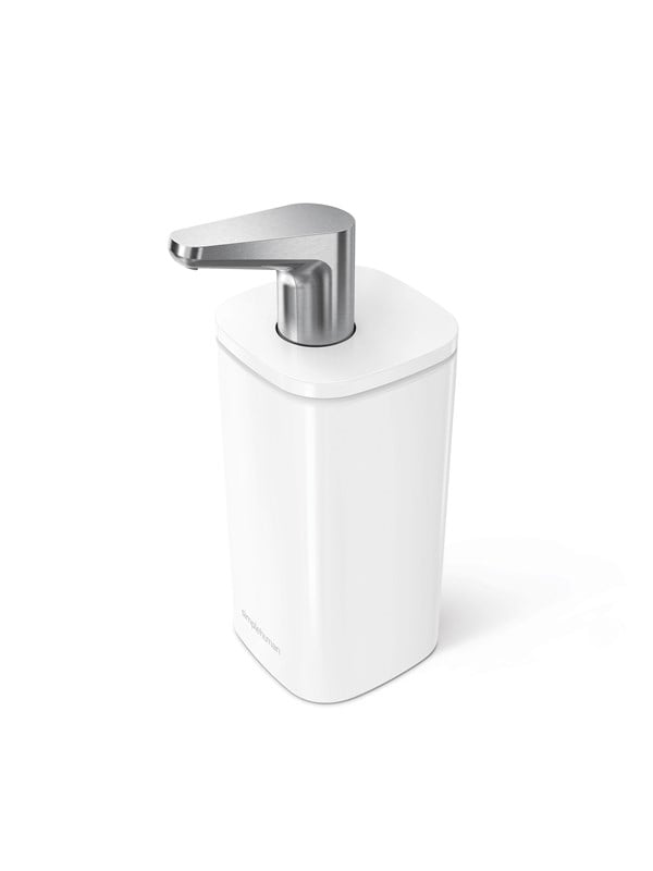 Simplehuman 295 ml tvålpump, vit stål