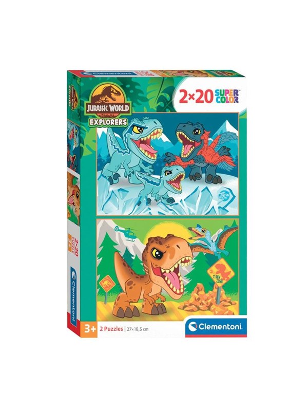 Clementoni Jigsaw Puzzle Super Color Jurassic World 2x20pcs. Golv