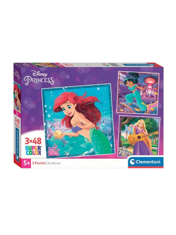 Clementoni Jigsaw Puzzle Super Color Square Disney Princess 3x48pcs. Golv