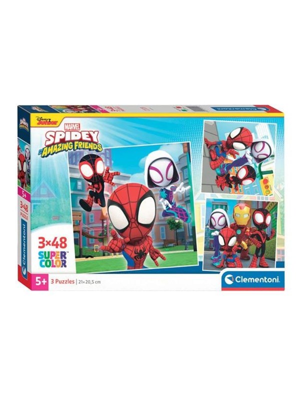Clementoni Jigsaw Puzzle Super Color Square Marvel Spidey and His Friends 3x48pcs. Golv