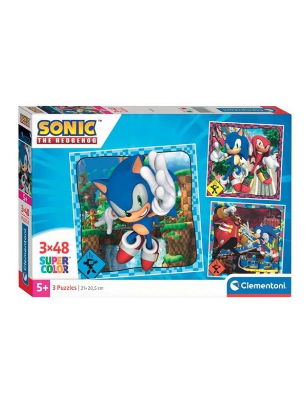 Clementoni Jigsaw Puzzle Super Color Square Sonic 3x48pcs. Golv