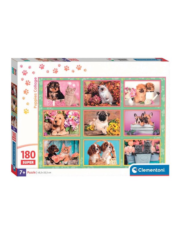Clementoni Jigsaw Puzzle Super Color Puppies Collage 180pcs. Golv