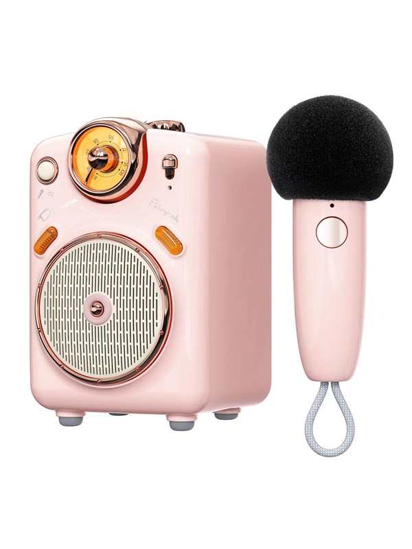 Divoom Fairy-OK Retro Mini Karaoke Speaker - Pink