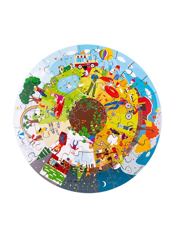 Bigjigs Wooden Seasons Floor Puzzle Round 50 pcs. Trä