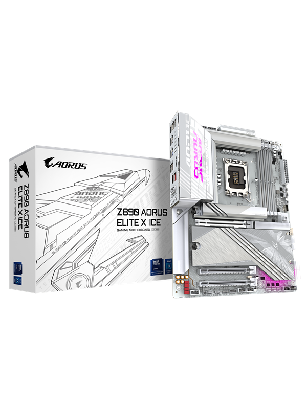 Gigabyte Z890 Aorus Elite X Ice Moderkort Intel Z890 Intel Lga1851 Socket Ddr5 Ram Atx