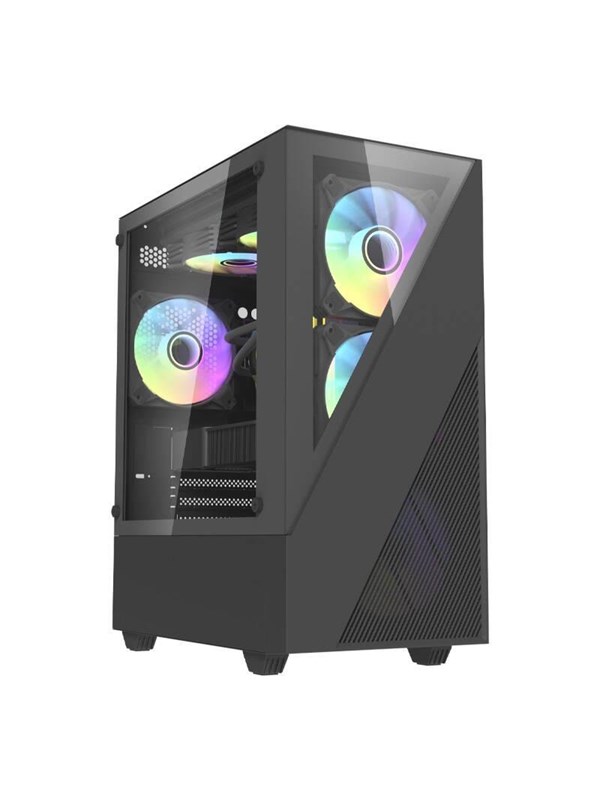 Darkflash Aigo E330m Computer Case 4 Argb Fans Black Chassi Miditower Svart