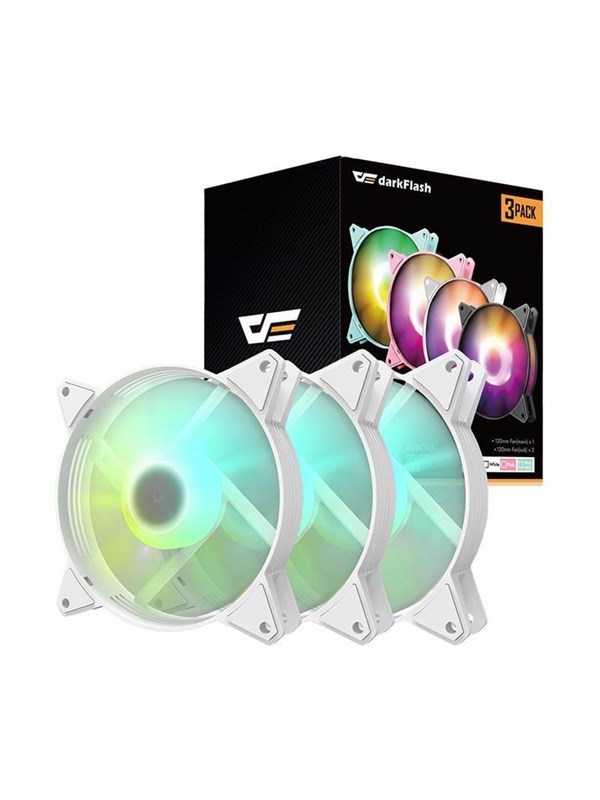 Darkflash Computer Fan Set Argb C6 3in1 120x120 White Vit