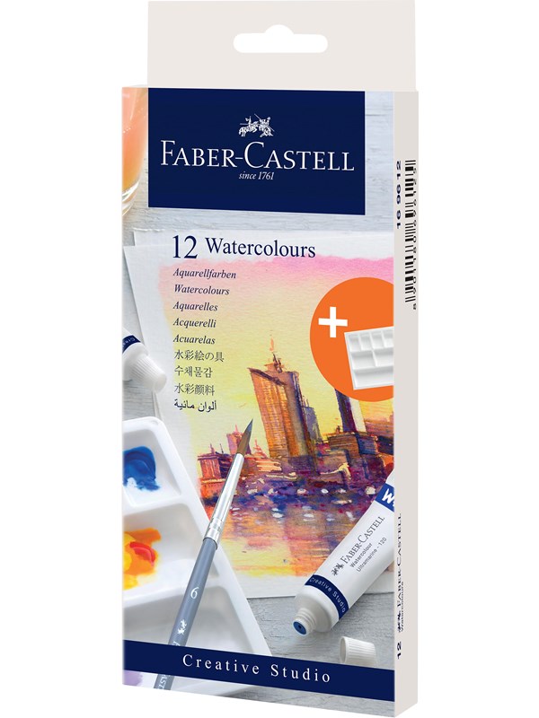 Alternativ bild 0 för Faber-Castell Creative Studio - Färguppsättning - 12-piece - vattenfärg - 12 färger - blandfärger - 9 ml