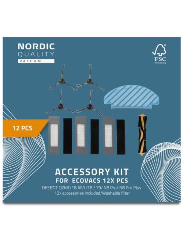 Nordic Quality Robotdammsugare 12 Pcs Kit Ecovacs OZMO