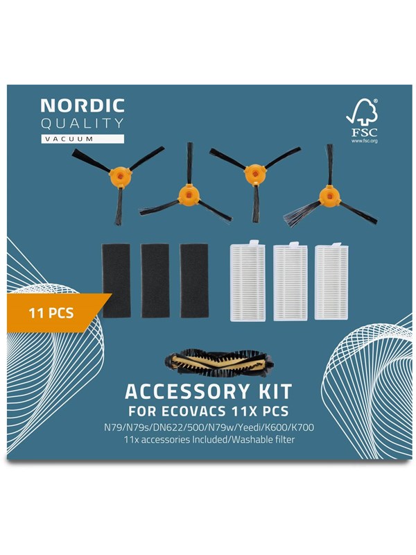 Nordic Quality Robotdammsugare 11 Pcs Kit Ecovacs