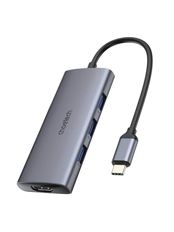 Choetech Adapter 7w1 HUB-M19 USB-C (silver) USB Hub