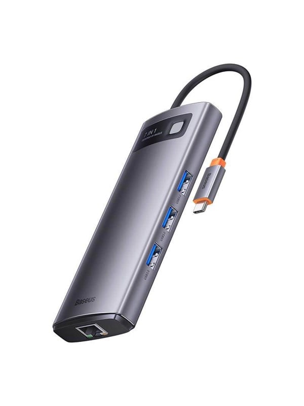 Baseus Metal Gleam Series 7-in-1 Hub USB Hub - Grey