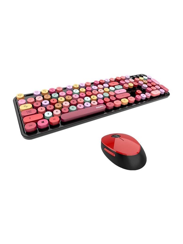 Mofii Wireless Keyboard Mouse Set Sweet 2.4g Black&amp;red Tangentbord Röd