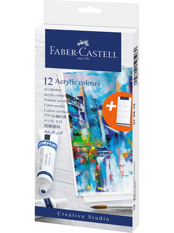 Faber-Castell Acrylic colour 12ct cardboard box