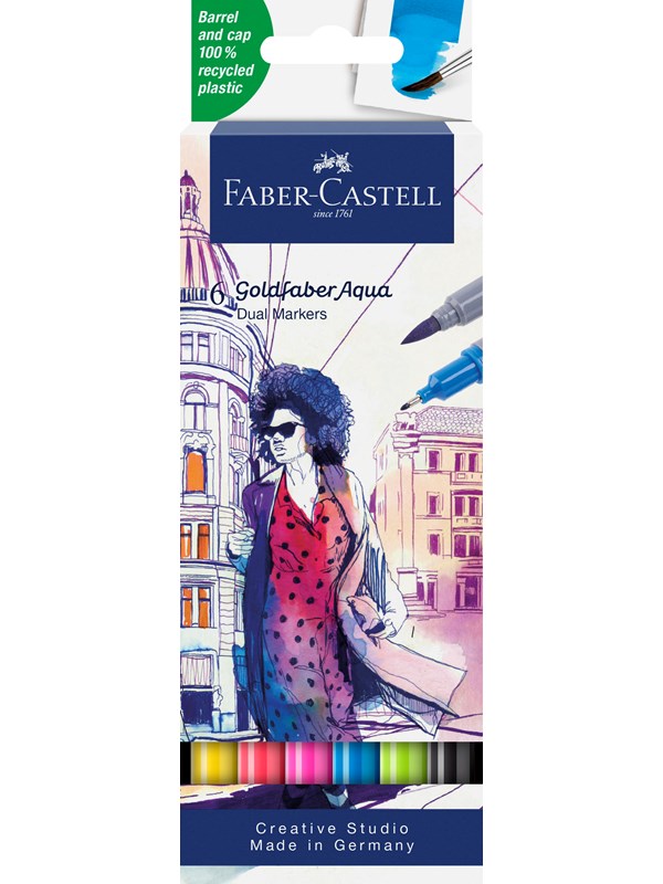 Produktfoto för Faber Castell Goldfaber Aqua Dual Marker (6 pcs)