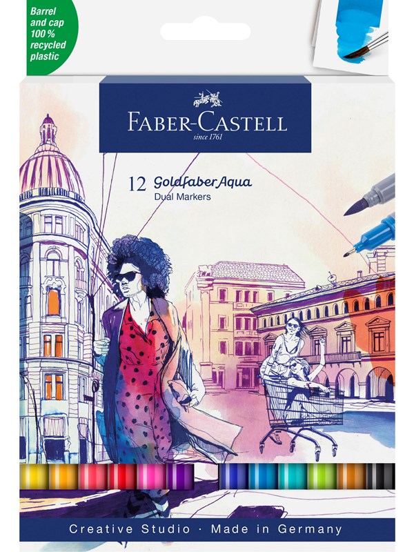 Produktfoto för Faber Castell Goldfaber Aqua Dual Marker (12 pcs)