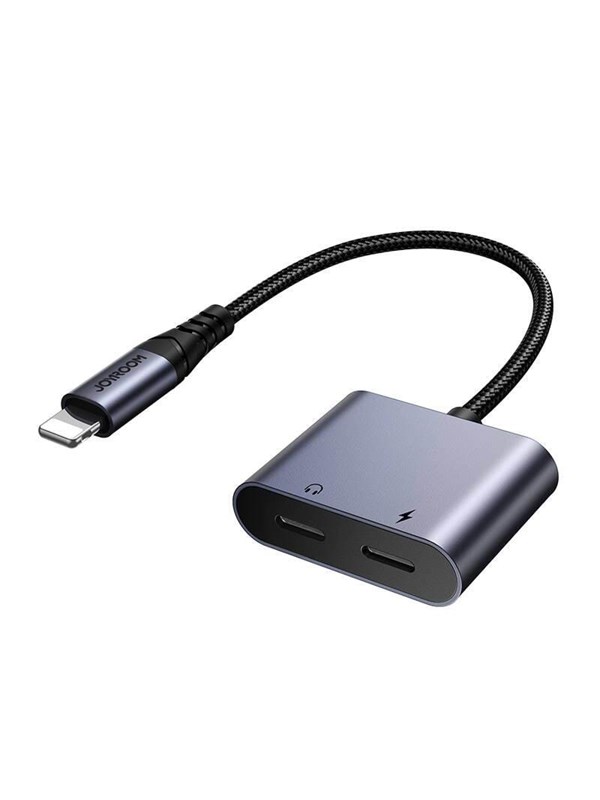 Joyroom 2-in-1 Audio adapter SY-L02 Lightning to Double Lightning (black) USB Hub - Svart