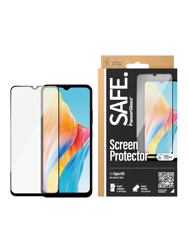 Safe. By Panzerglass Screen Protector Oppo A18 | Ultra Wide Fit