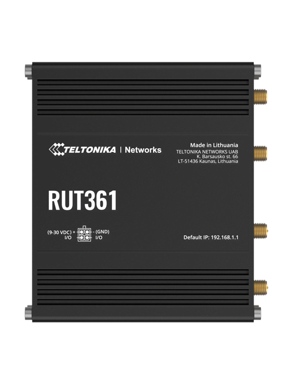 Teltonika RUT361 Industrial Cellular Router (RUT361100000 / Standard package with EU PSU) - Wireless router N Standard - 802.11n