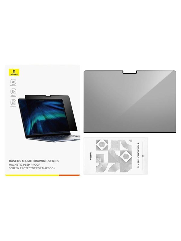 Baseus Magic Drawing Tempered Glass For Macbook Pro 14 " 2021/2023 Cleaning Kit Transparent