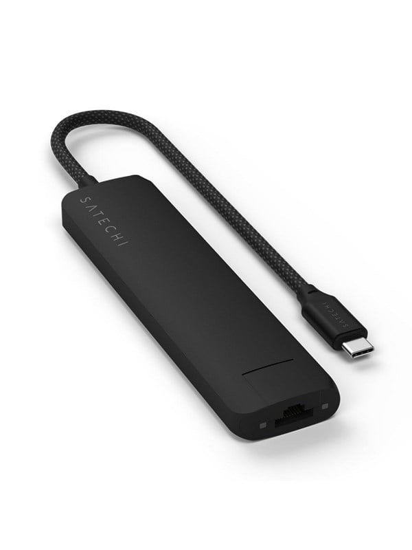 Satechi 7-in-1 USB-C Slim Multiport Adapter with Ethernet - Black