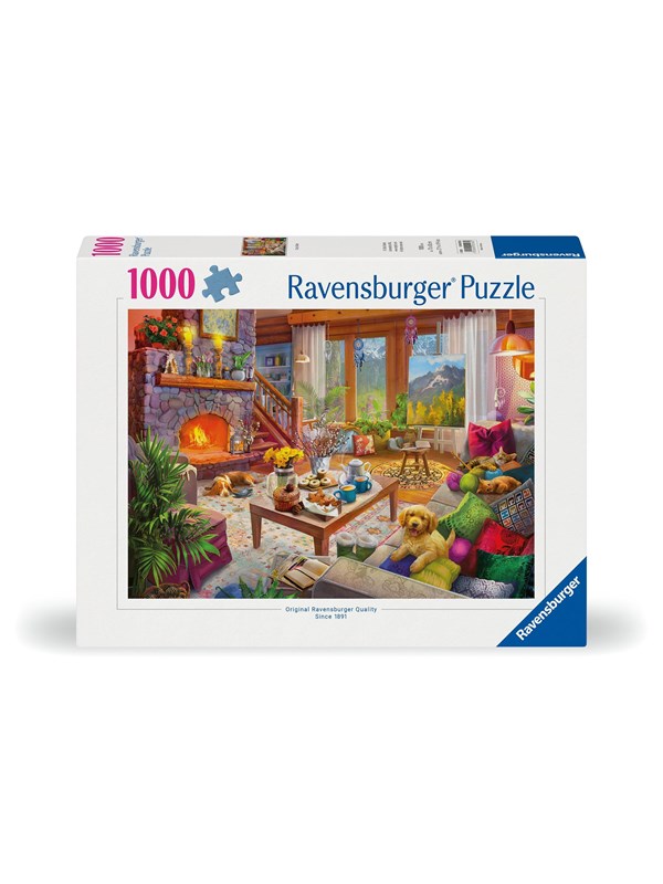 Produktfoto för Ravensburger Puzzle Cozy Cabin 1000p