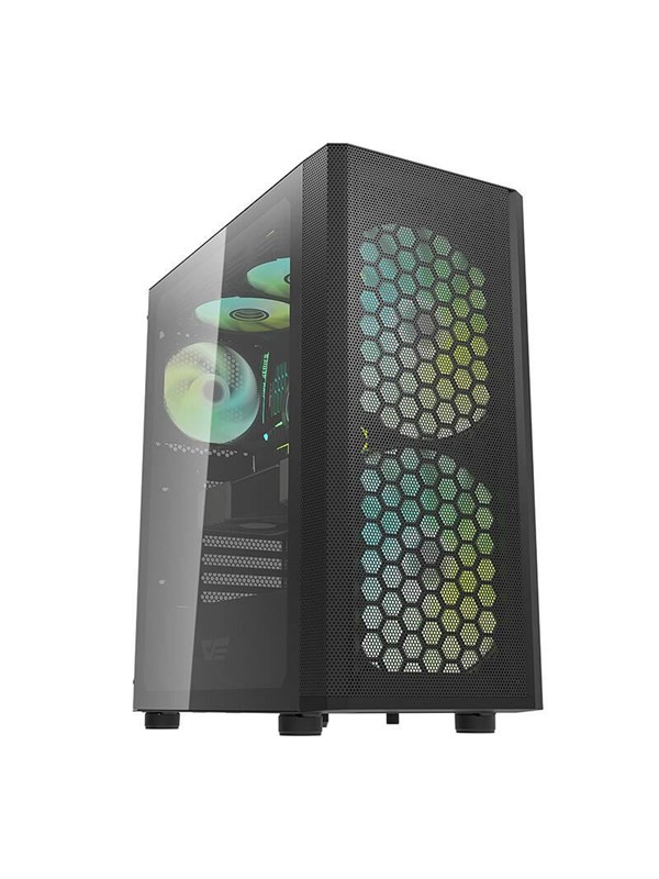Darkflash Dk360 Computer Case 4 Argb Fans Black Chassi Miditower Svart