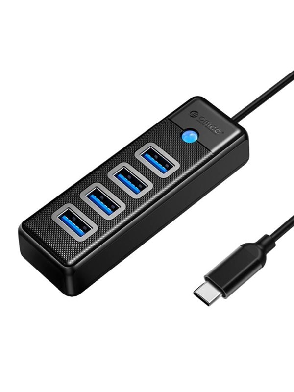 Orico Hub Usb C To 4x Usb 3.0 5gbps 0.15m Black Usb Hub Usb 3.0 4 Porte Svart