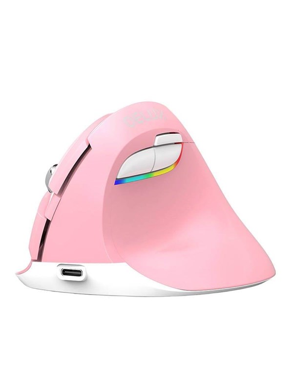 Delux Wireless Vertical Mouse M618mini Db Bt 2.4g 2400dpi Pink Ergonomisk Mus 6 Knappar Pink