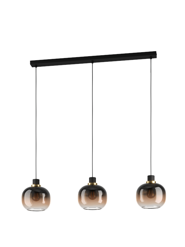 EGLO OILELLA long table pendant black/brown/transparent