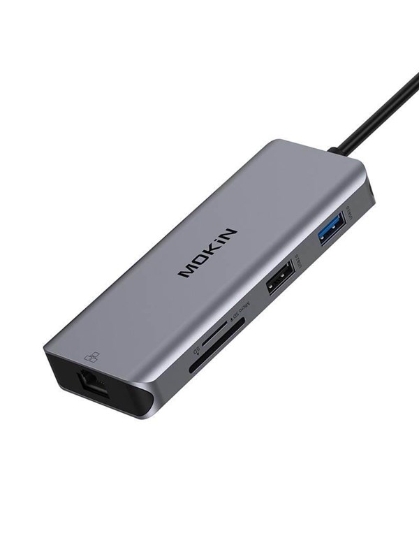 Mokin 9in1 Laptop Docking Station Usb C To 2x Usb 3.0 Usb 2.0 2x Hdmi Sd/tf Rj45 Pd Silver
