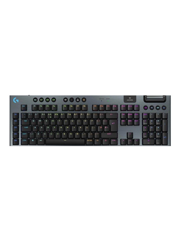 Logitech G G915 X Lightspeed Clicky 100 Full Storlek Standard Gaming Tangentbord Engelska Storbritannien Svart