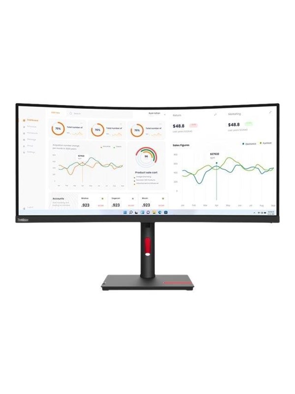 34 " Lenovo Thinkvision T34w 30 3440x1440 Va 75w Usb C