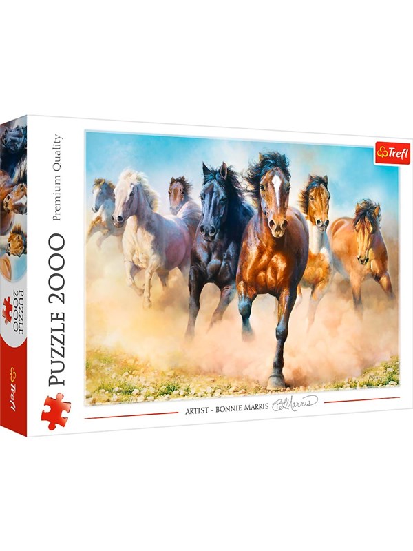 Trefl Puzzle - Galloping herd of horses (2000 pieces) 2D Pussel