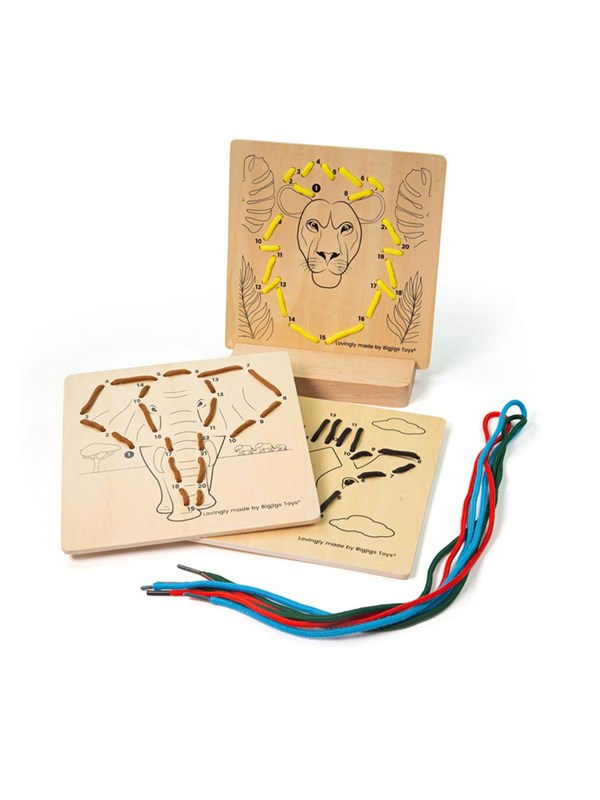 Bigjigs Wooden Puzzle by Numbers - Jungle 8 piece Trä