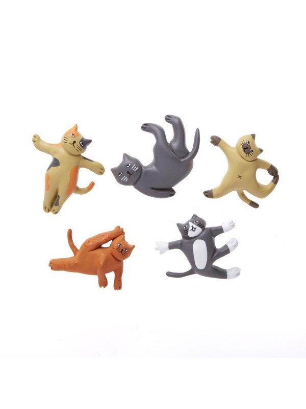 Alternativ bild 0 för Kikkerland Cat Yoga Magnets (MG89)