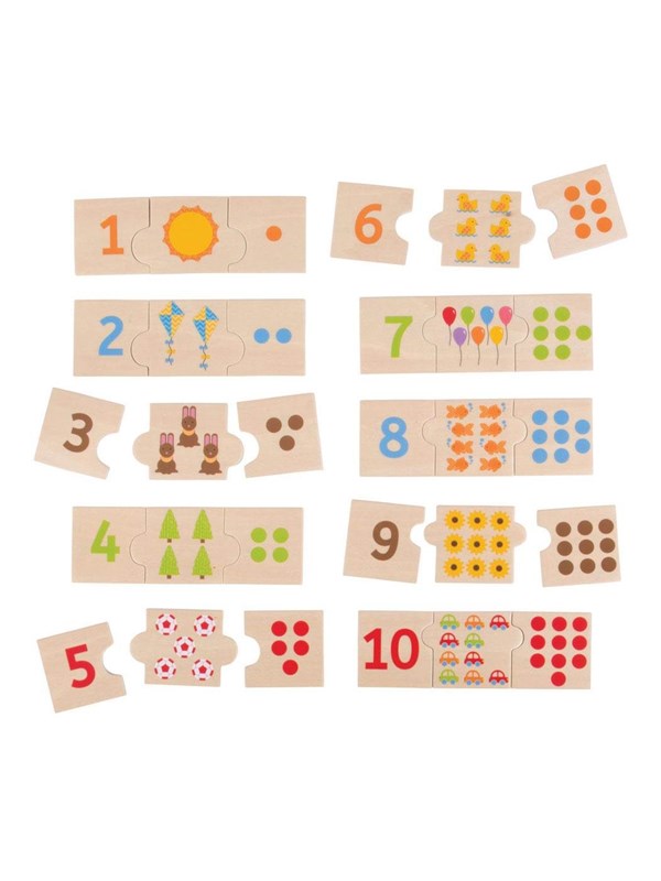 Bigjigs Wooden Jigsaw Puzzle Number Tiles 30 pcs. Trä