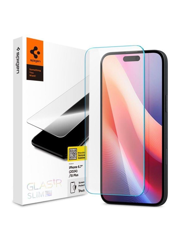 Spigen Glass tR Slim HD 1 Pack for iPhone 16/15 Plus - Transparency