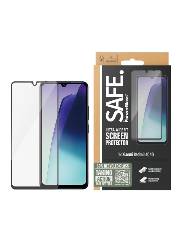 Safe. By Panzerglass Screen Protector Xiaomi Redmi 14c | Ultra Wide Fit