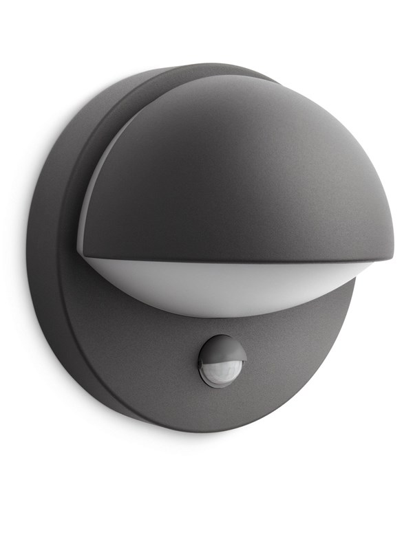 Produktfoto för Philips myGarden June vägglampa 12 W E27 P45 ljuskälla medföljer inte, Väggbelysning för utomhusbruk, Svart, Gjuten aluminium, IP44, Fasad, Trädgård, Terass, II