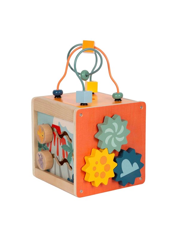 Small Foot - Wooden Activity Cube Motor Skills Spiral Dino