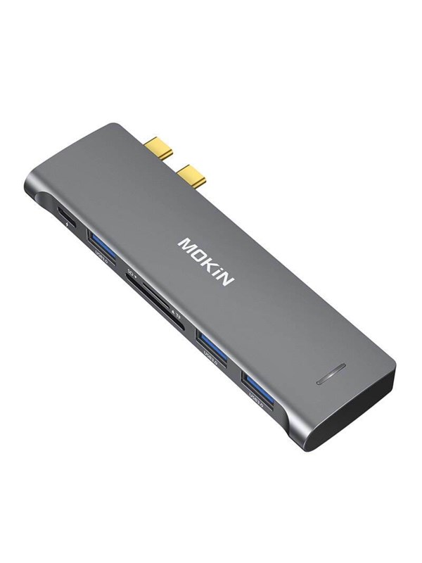Mokin 6 In 2 Usb C Hub For Macbook 3xusb A 1xusb C 1xsd/microsd Silver Usb Hub 6 Porte