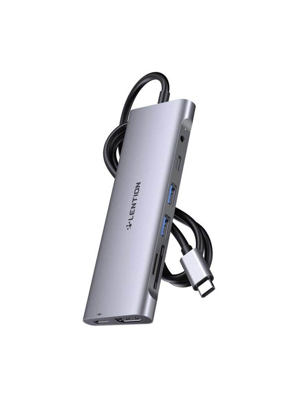 Lention Adapter/hub 1m Gray Usb Hub 8 Porte Grey