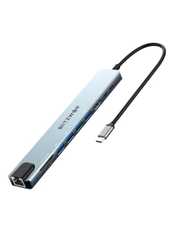 BlitzWolf BW-TH5 10-in-1 USB-C Docking Station (silver) USB Hub - 10 porte - Silver
