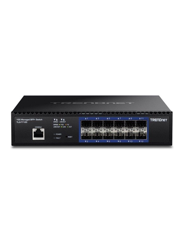 TRENDnet TL2-F7120 - switch - 12 ports - Managed - rack-mountable - TAA Compliant