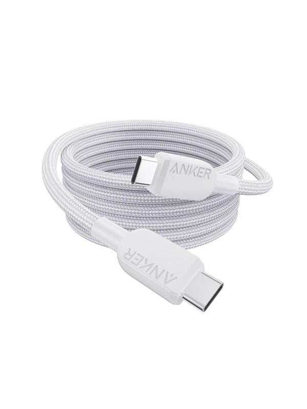 Anker Usb C To Usb C Cable 1.8m 240w Braided White